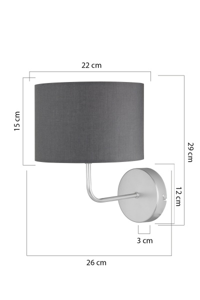 Бра Luna Nora 1x60 Вт E27 темно-сірий MDL.4806 