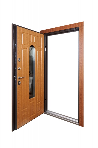 Двері вхідні Abwehr сталеві MG3 (487+487)(Vс)(СПЗ)(К25/ЗК) 096R(ЗД+РТ)+(ЗД) дуб золотий 2050x960 мм праві