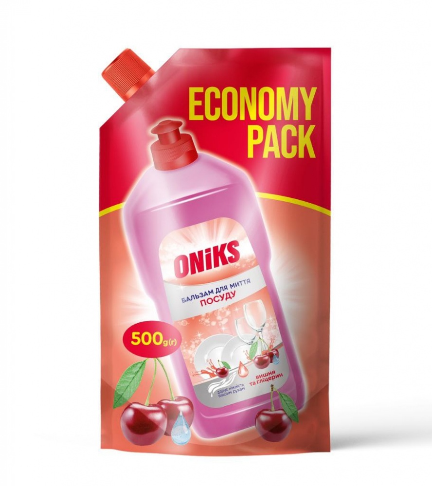 Бальзам для ручного мытья посуды ONIKS Вишня та глицерин 0,5л