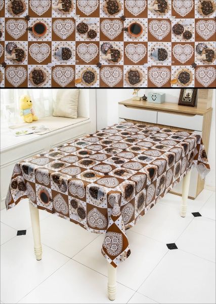Скатерть Кофейные зерна 140x240 см разноцветный 