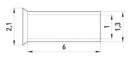 Наконечник втулковий E.NEXT e.terminal.stand.en.0.5.6 неізольований 0,5 кв.мм 100 шт. 