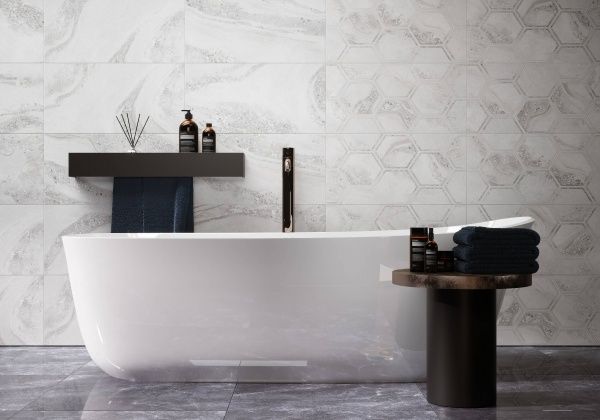 Плитка Golden Tile Fusion Hexagon сірий 11215 30х60 