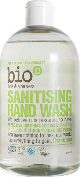 Антибактеріальне рідке мило Bio-D Lime&Aloe Vera Sanitising hand Wash екологічне 500 мл