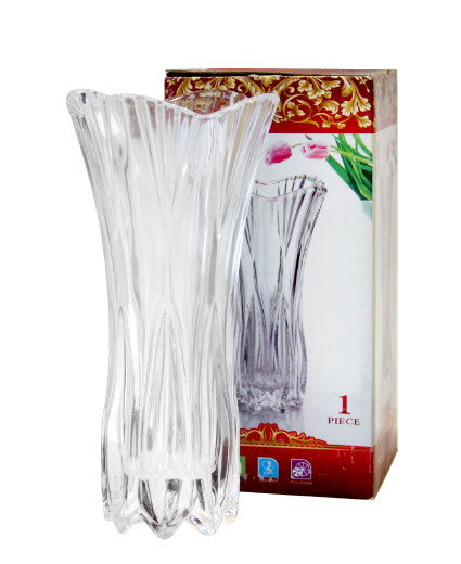 Ваза скляна Crystal Sandra (83000317) 20 см прозора 