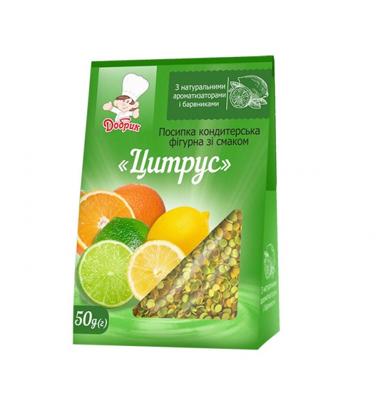Посыпка кондитерская Добрик фигурная со вкусом Цитрус 50 г