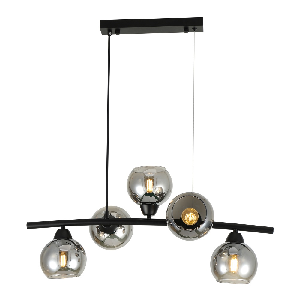 Люстра підвісна Miorro Pandora 700x330x900мм 5x40 Вт E27 чорний хром 51-311-176