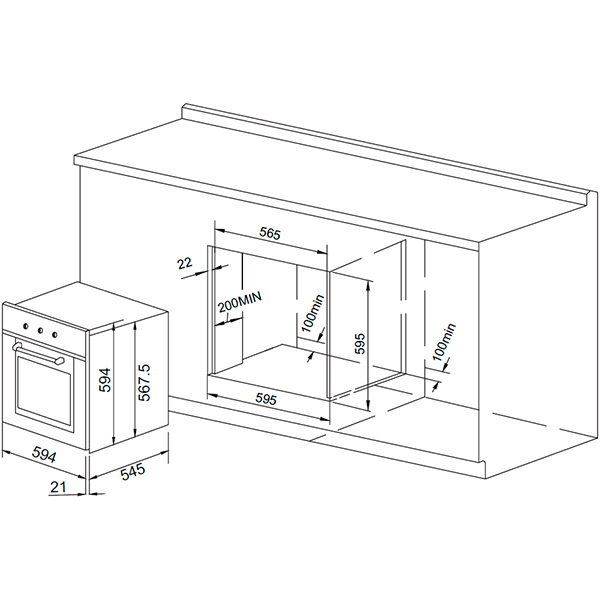 Духовой шкаф электрический Pyramida F 82 M black