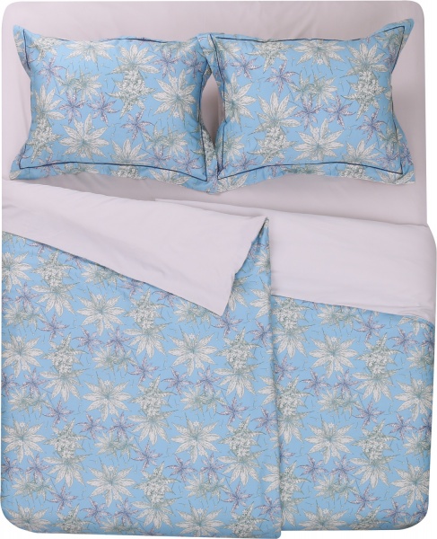 Комплект постельного белья Mirandela семейный бежевый с голубым Lameirinho 