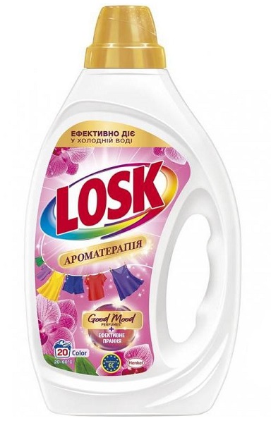 Гель для машинной и ручной стирки Losk Цвет АТ Эфирные масла и аромат Малазийского цветка 0,9 л