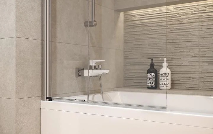 Шторка для ванни Cersanit EASY NEW 140х70 профіль хром, прозоре скло 5 мм