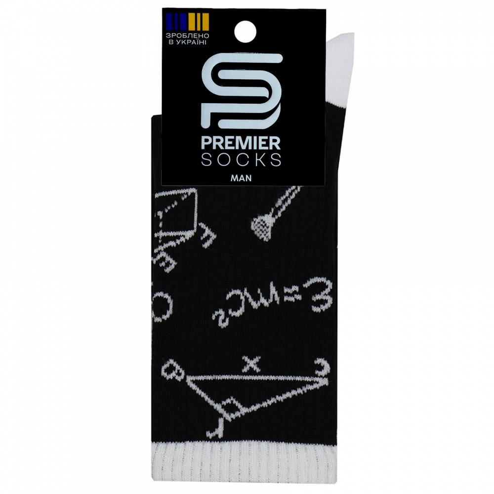 Шкарпетки чоловічі Premier Socks з написом р.27 чорний