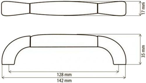 Меблева ручка скоба DC D-300 G4/11-NW 128 мм стара бронза