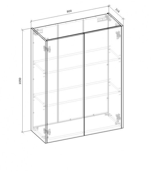 Шафа верхня МС Ідея КРАФТ В 80/105/31,6 крафт золотий Грейд