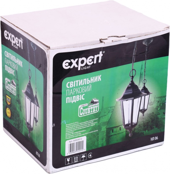 Світильник парковий Expert E27 IP44 чорний КАНТРІ НЛ06 60Вт 