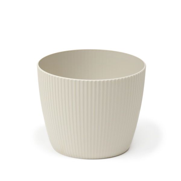 Горщик пластиковий Ламела Магнолія Джампер 190 круглий 0,5 л світло-бежевий 