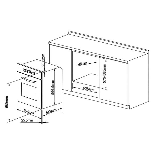 Духовой шкаф электрический Pyramida F 60 BL/R