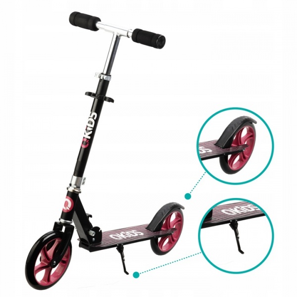 Самокат Qkids детский Weiss Black/Pink черныйрозовый HUBA00001 