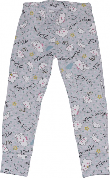 Пижама детская для девочки Фламинго 245-235 р.110 серый с рисунком 