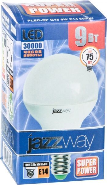 Лампа светодиодная Jazzway PLED-SP 9 Вт G45 матовая E14 220-240 В 5000 К 2859600 