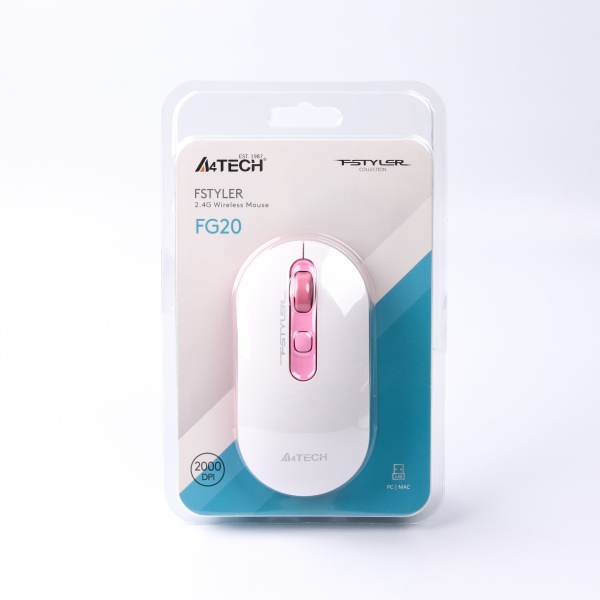 Мишка A4Tech бездротова white/pink (FG20 (Sakura)) 