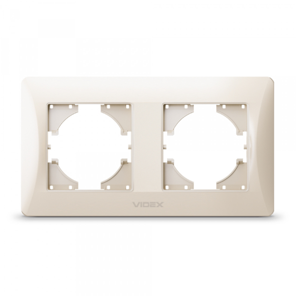 Рамка двухместная Videx Binera горизонтальная кремовый VF-BNFR2H-CR