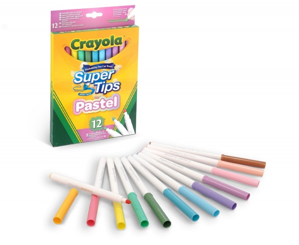 Набір фломастерів Supertips (washable) пастельні кольори 12 шт. (58-7515) Crayola