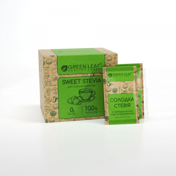 Заменитель сахара Green Leaf Сладкая Стевия (1:1) саше 4 гх50 шт.