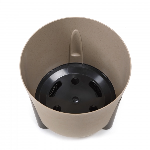 Кашпо пластиковое Ламела Фрида 26х25 см круглый 8,1 л горчичный 