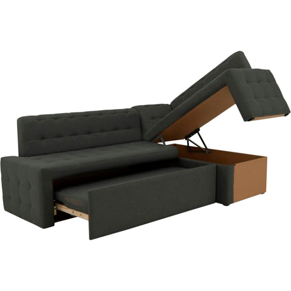 Уголок кухонный Кедр Карат раскладной Г серый