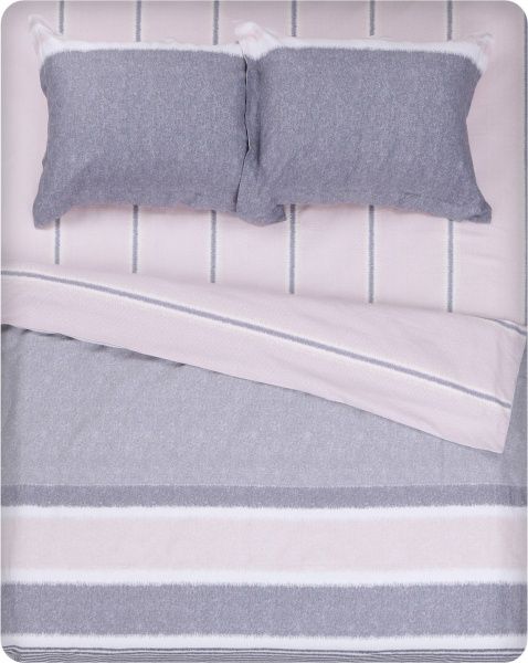 Комплект постельного белья Taupe Stripes 193 TC160x240 бело-серый La Nuit 