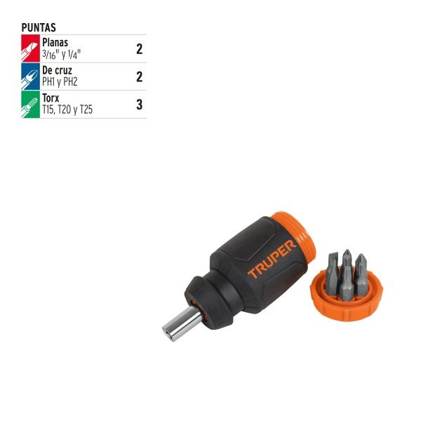 Отвертка со сменными насадками Truper DTROM-7