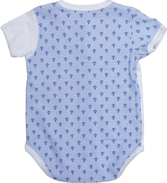 Боди Маленькие люди 207-125 (РИБ) якоря р.74 белый с принтом 