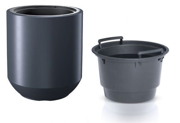 Горщик для квітів Prosperplast Heos 390х440 мм круглий антрацит 