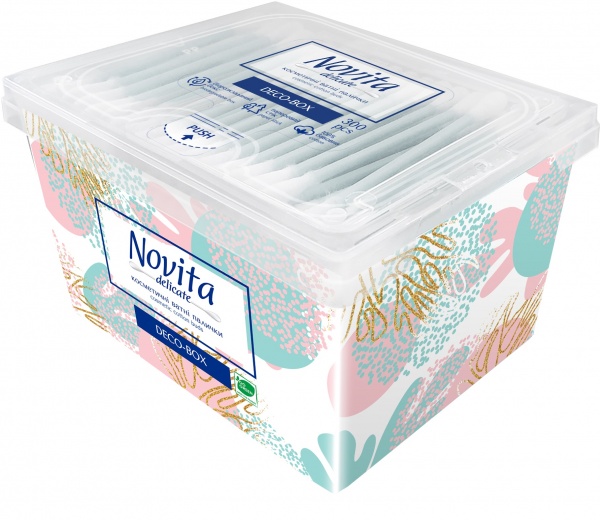 Ватні палички Novita Delicate 300 шт. (коробка)