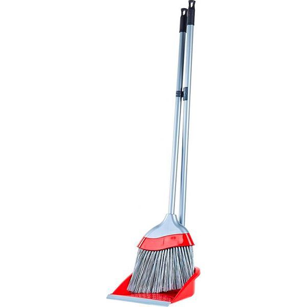 Совок + щітка для прибирання Євро червоний з сірим Алеана