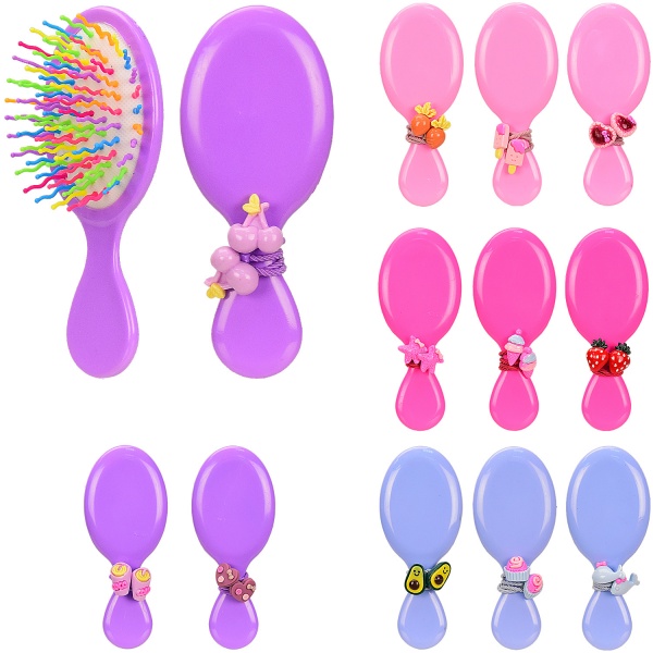 Набор для волос Расческа + резинка H2062 (4 цвета в ассортименте)