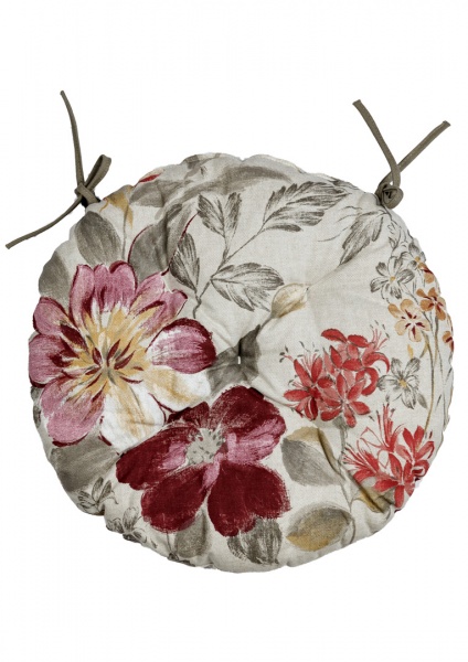 Подушка на стілець Квітка бордо кругла La Nuit