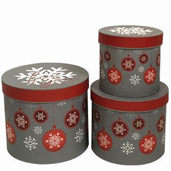 Коробка подарункова Сніжинка сіра W7965 L.20x17.2 см