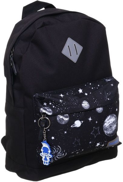 Рюкзак молодежный Bagland Космос 17 л черный суб.917 (533662)
