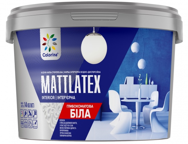 Фарба інтер'єрна акрилова COLORINA MATTLATEX База мат 6,25кг 