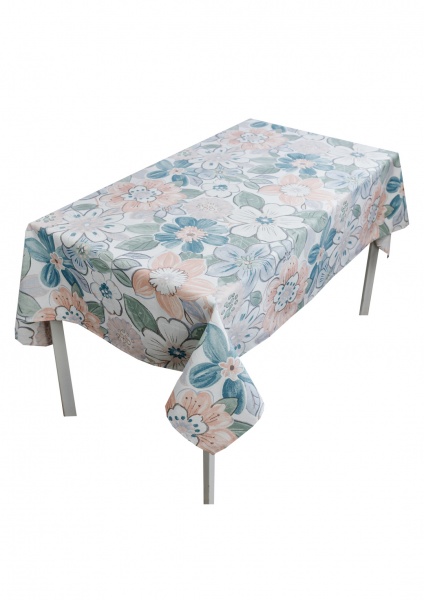 Скатертина Lune 136x120 см білий із блакитним Прованс 