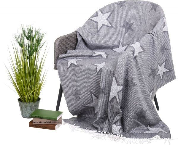 Плед White stars 140x200 см сірий Luna 