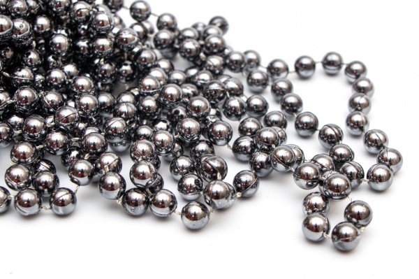 Бусы для елки Девилон 250423 10мм 8 м серый