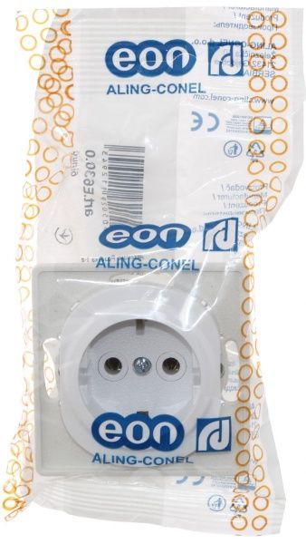 Розетка с заземлением Aling-Conel Eon без шторок белый E630.0