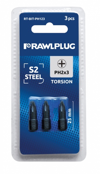 Бита Rawlplug PH2 х 25 блистер 3 шт. RT-BIT-PH2X3