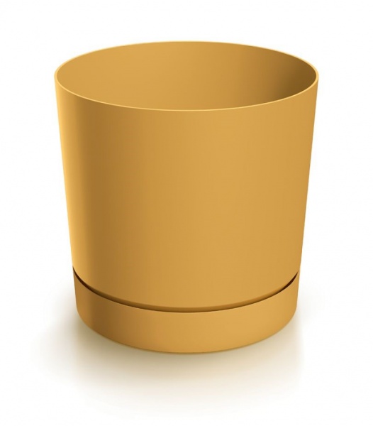 Горщик для квітів PRP Tubo P 200 мм з пiдставкою гірчичний круглий (67115-117) 