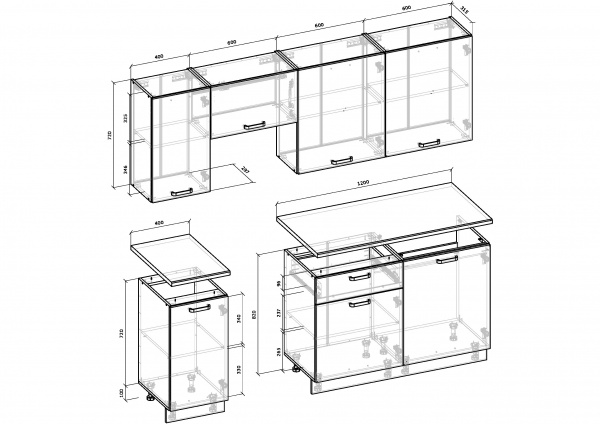 Кухня Грейд Грета (зі стільницею) МДФ 2,2 м 