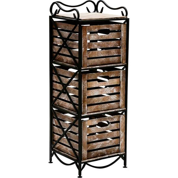 Етажерка Le-Puf з 3 ящиками 1000x360x360 мм чорний 