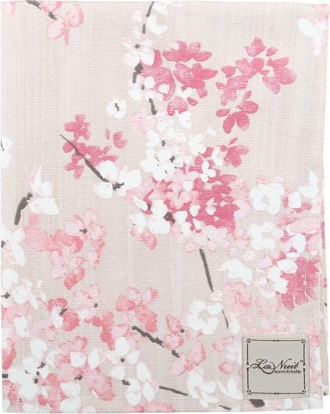 Серветка La Nuit Сакура Квітка рожева 35x45 см сірий із рожевим 