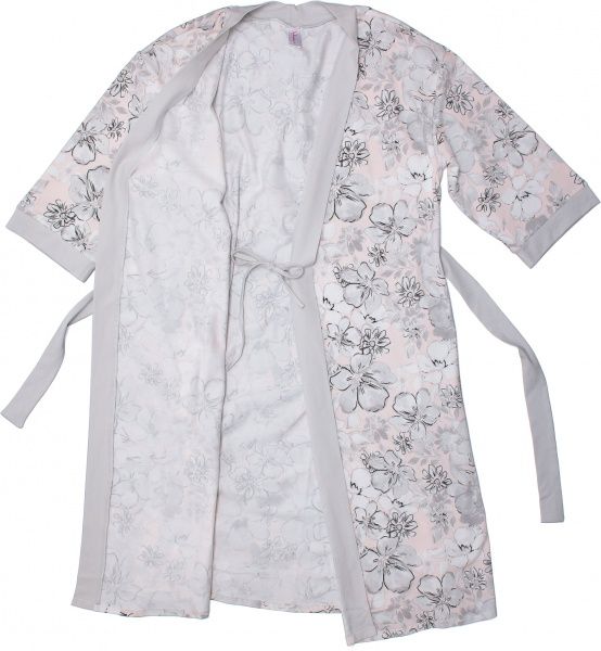 Халат женский Roksana Marshmallow р. M розовый с серым 